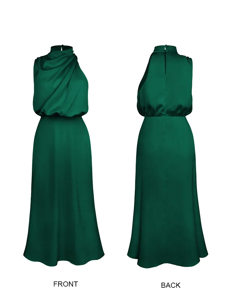 Elegantes Halsrisse Spaghetti Midi Kleid - Image 6