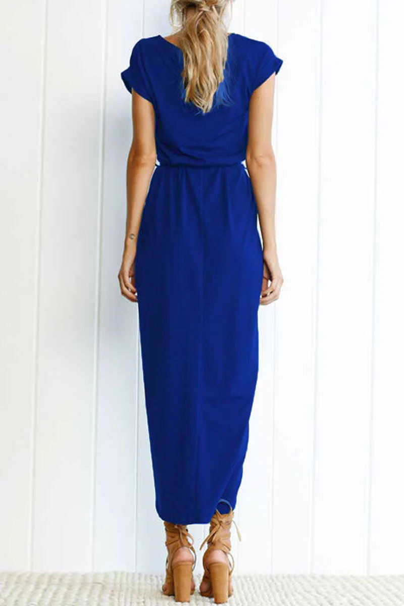 lässiges Rundhals unregelmäßiges Kleid - Image 10