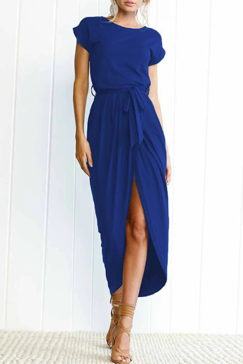 lässiges Rundhals unregelmäßiges Kleid - Image 12