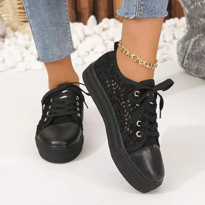 Flache Damen-Sneaker mit Spitze - Image 2