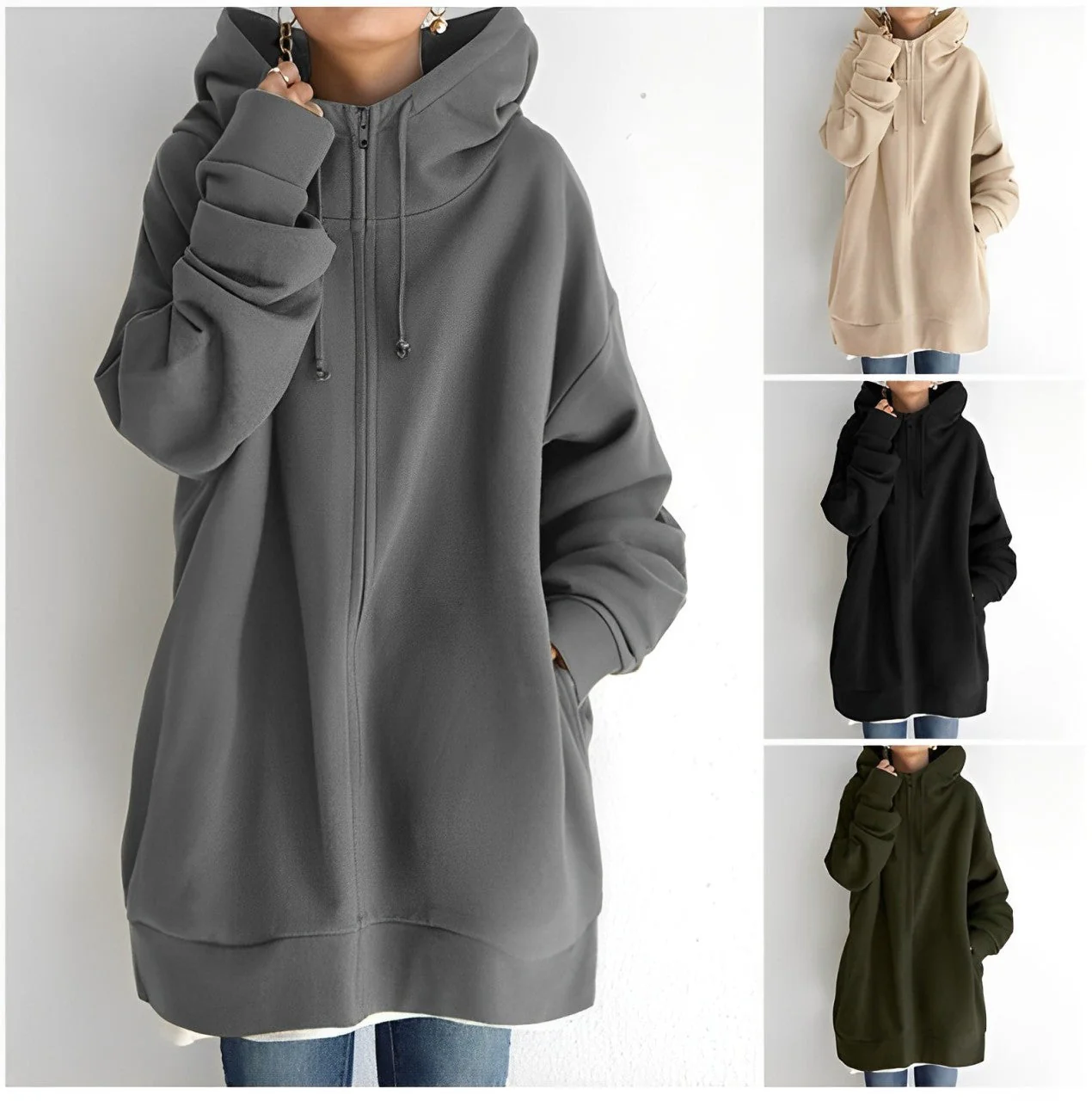 Heidi-Mode | Fleece-Hoodie mit Reißverschluss