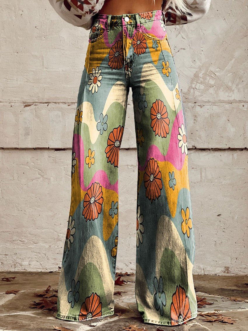 Heidi-Mode | Floral Wide-Leg Jeans - Image 4