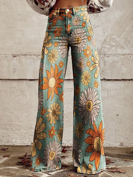 Heidi-Mode | Floral Wide-Leg Jeans - Image 7