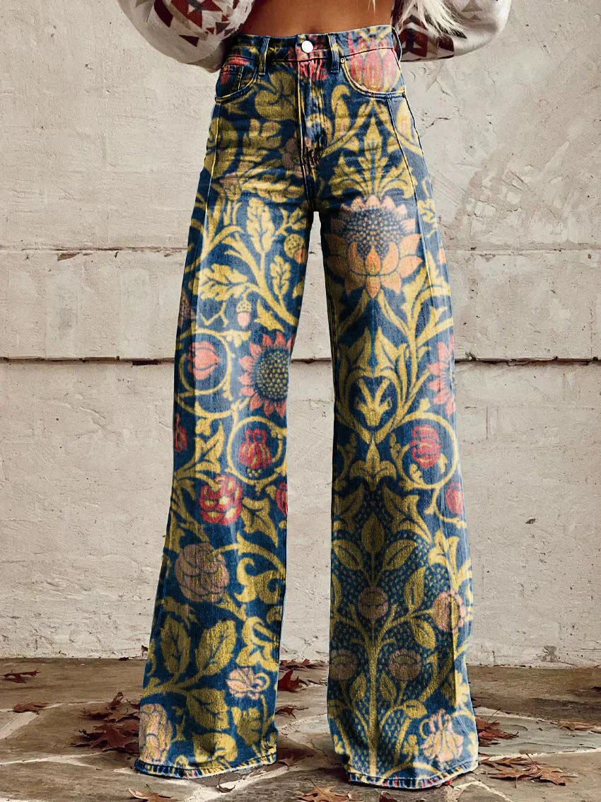 Heidi-Mode | Floral Wide-Leg Jeans - Image 9