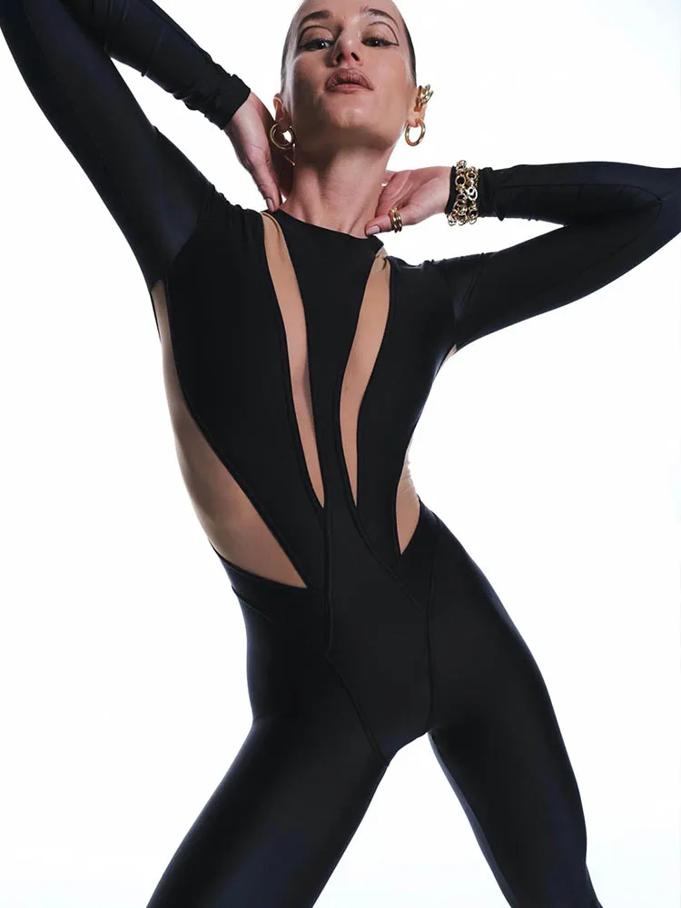 Jumpsuit mit Rundhalsausschnitt und langen Ärmeln - Image 2