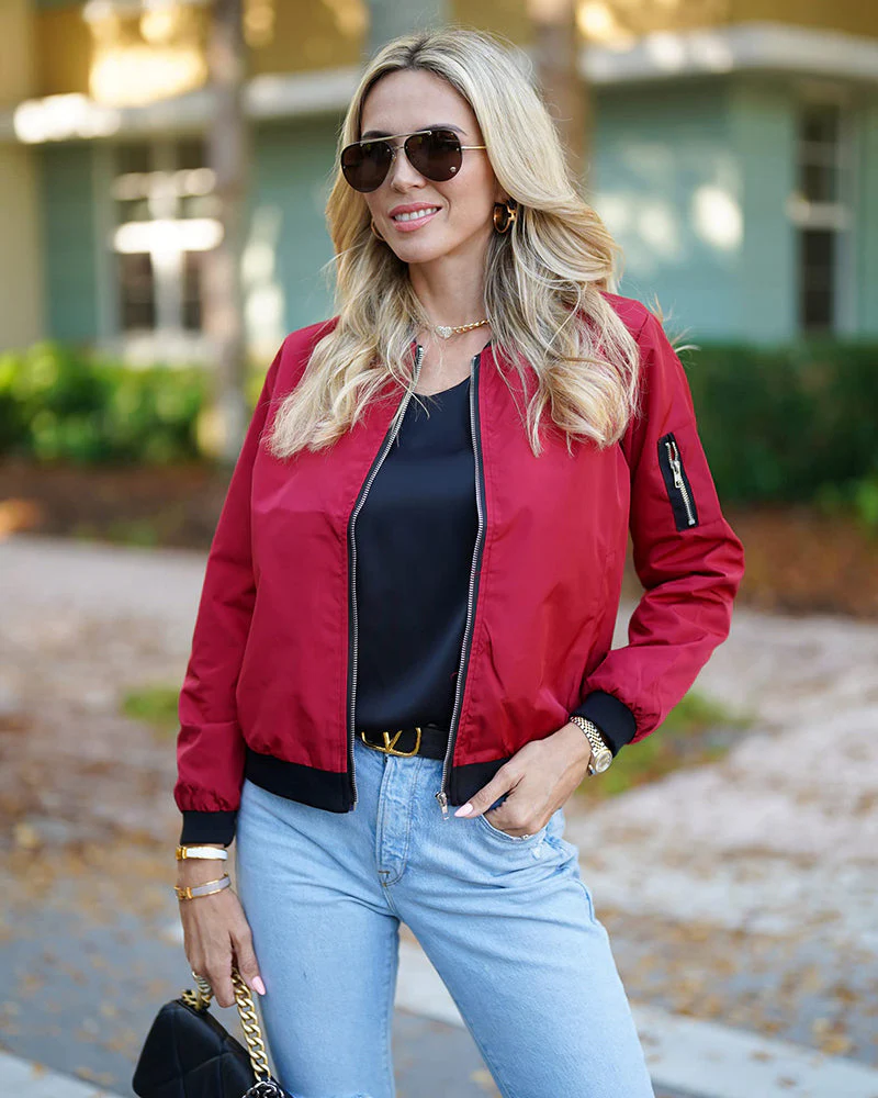 Heidi-Mode | Klassische Bomberjacke mit Taschen für Frauen - Image 29