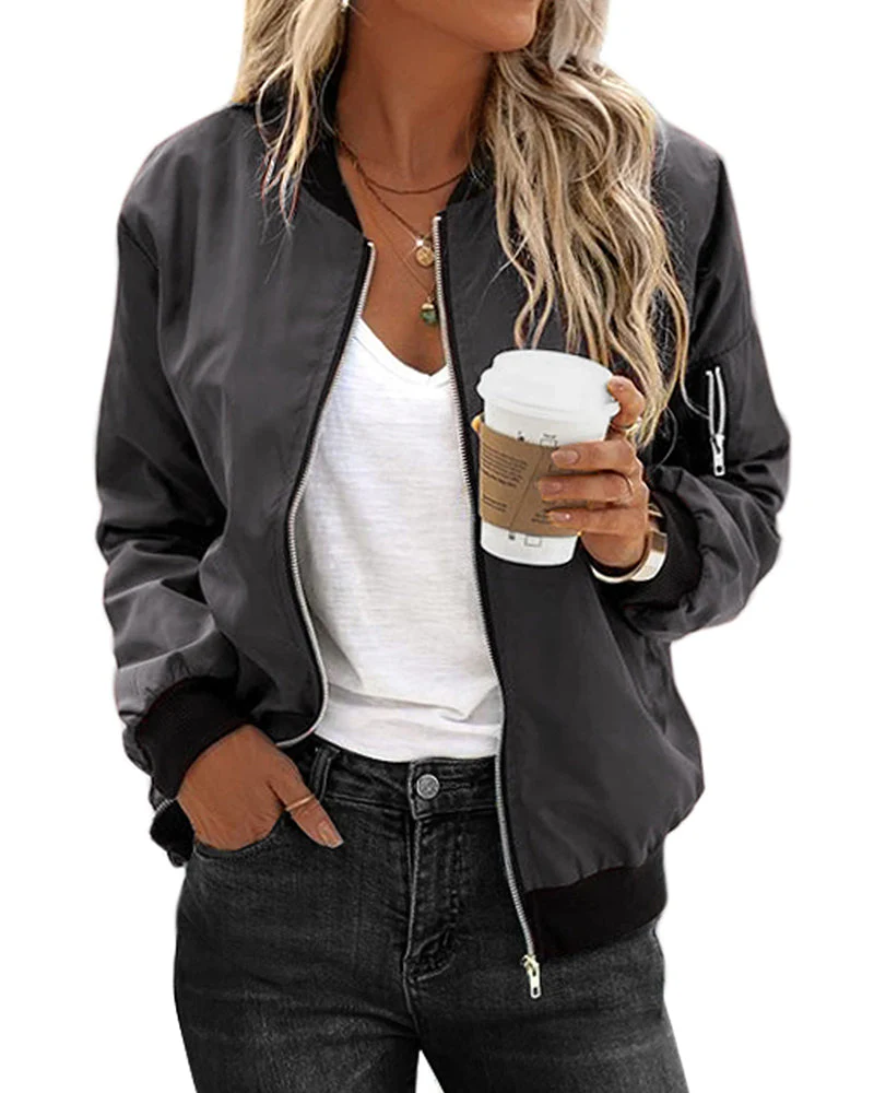 Heidi-Mode | Klassische Bomberjacke mit Taschen für Frauen - Image 35