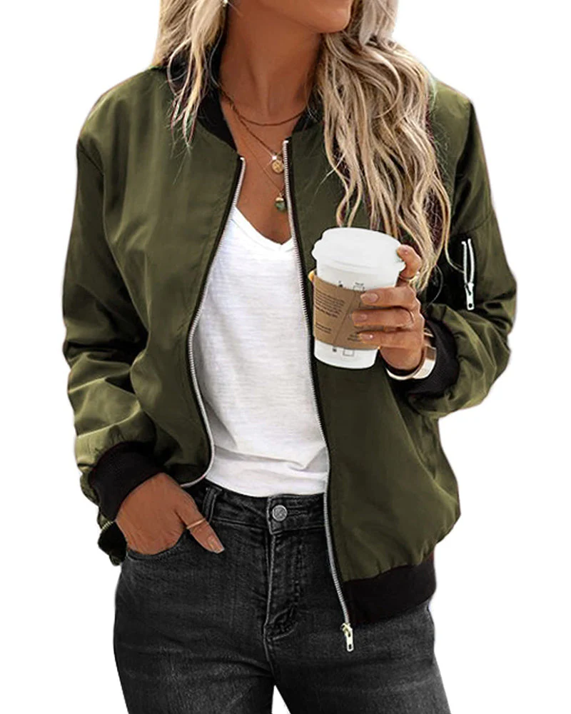 Heidi-Mode | Klassische Bomberjacke mit Taschen für Frauen - Image 36