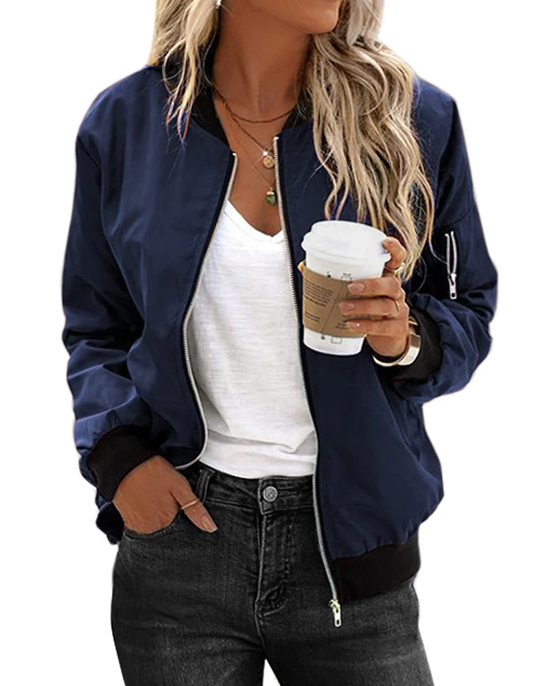 Heidi-Mode | Klassische Bomberjacke mit Taschen für Frauen - Image 44