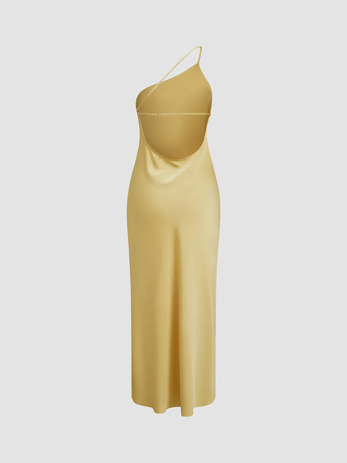 Lange satin Kleid mit Schlitzen am Rücken - Image 4