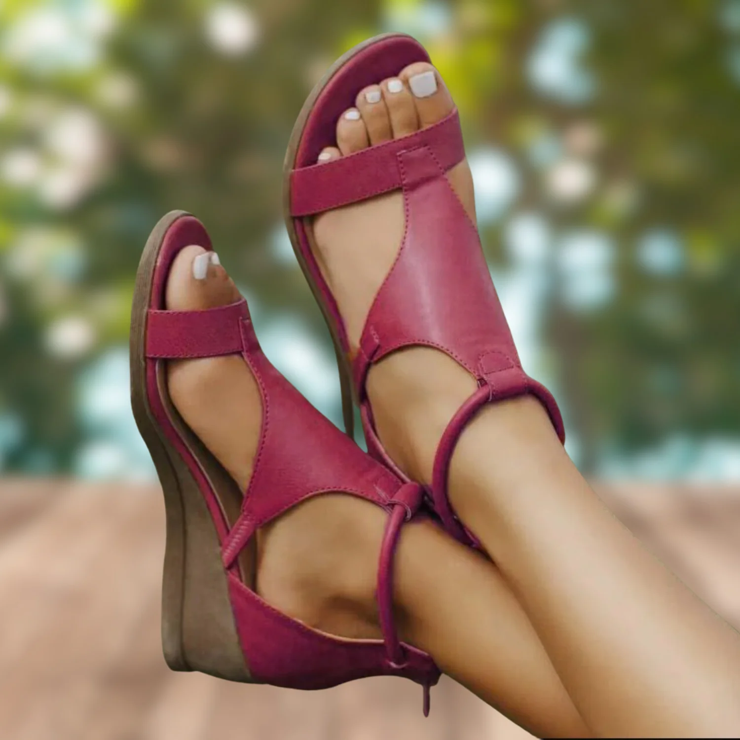 Heidi-Mode | Vintage Super Bequeme Orthopädische Sandalen Mit Absatz - Image 4
