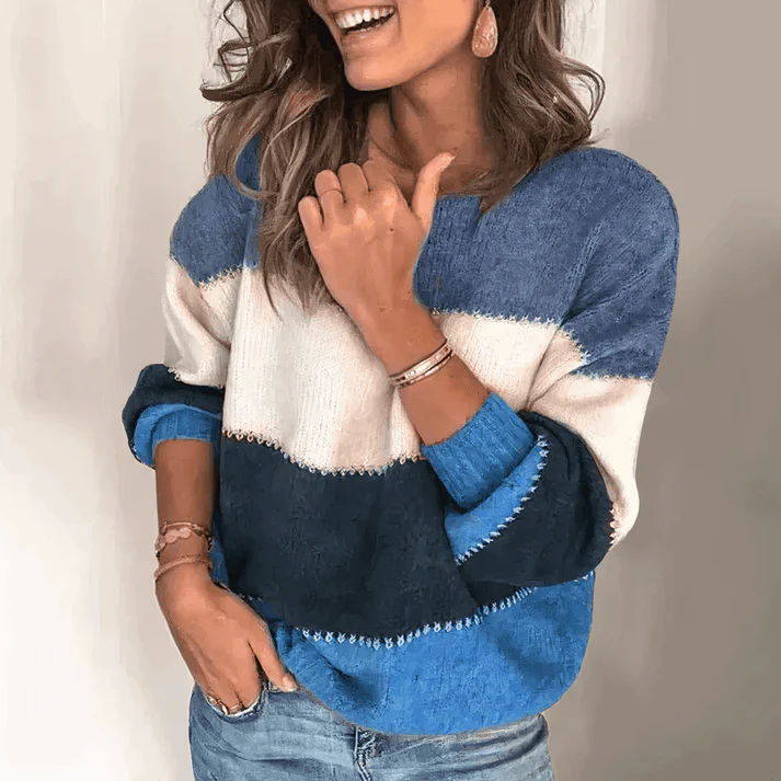 Lockerer gestreifter Pullover für Damen - Image 4