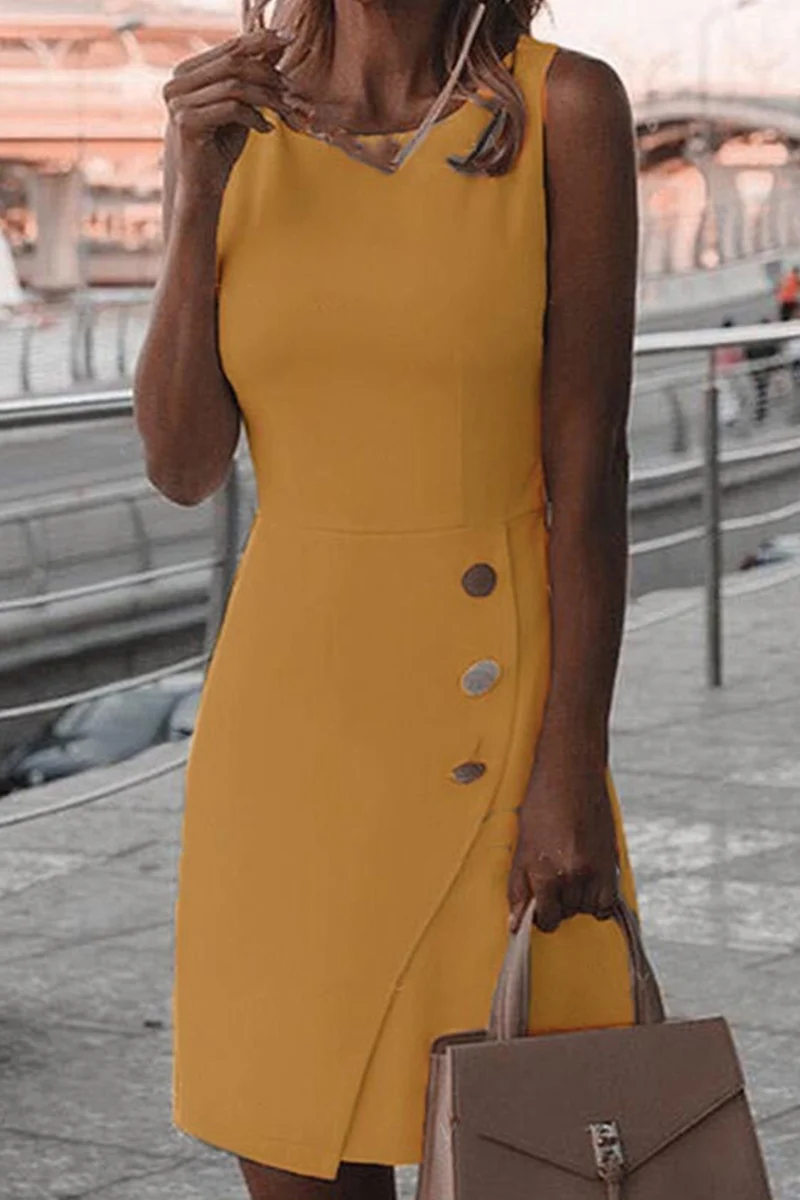 lässiges Damenkleid mit Rundhalsausschnitt und Bleistiftrock - Image 4