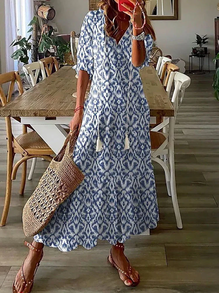 Luftiges Langarm-Sommerkleid Damenstil 2024 - Image 2