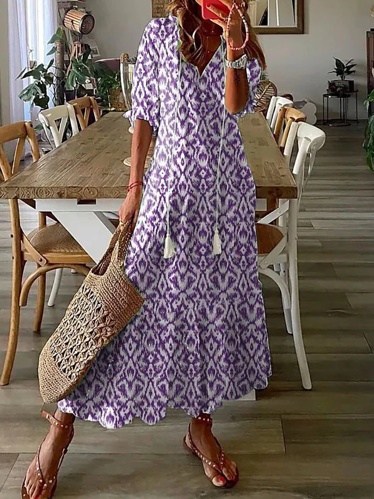 Luftiges Langarm-Sommerkleid Damenstil 2024 - Image 3