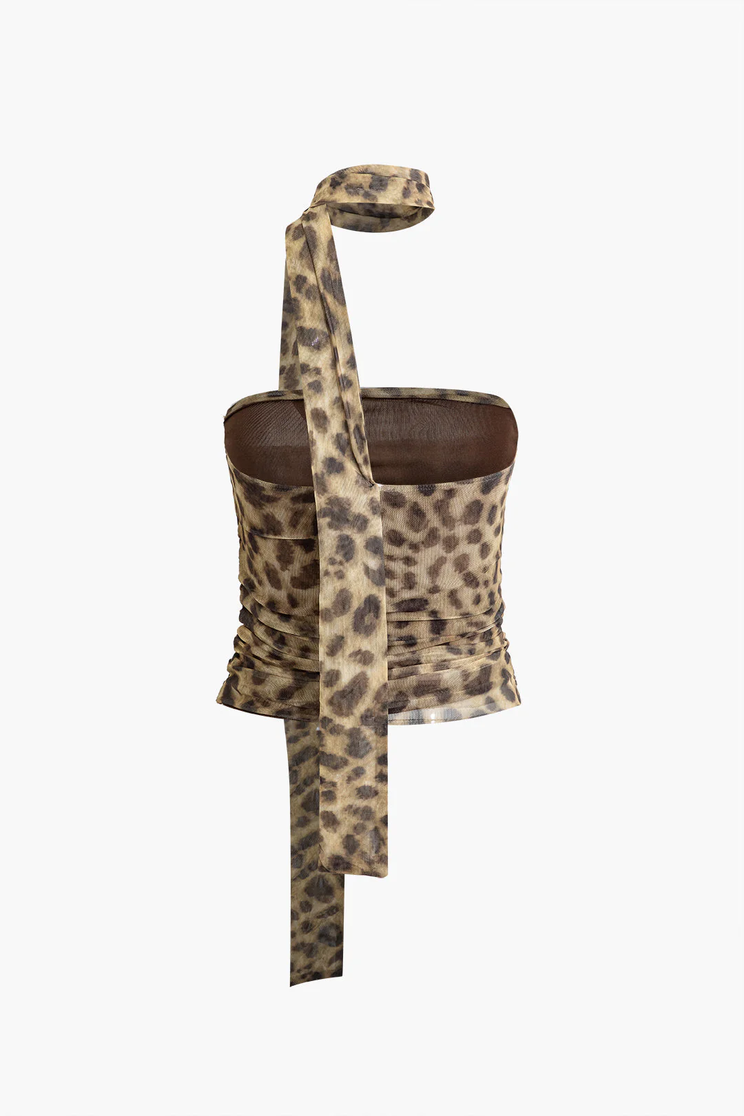 Neckholder-Top aus Netzstoff mit Leopardenmuster - Image 3