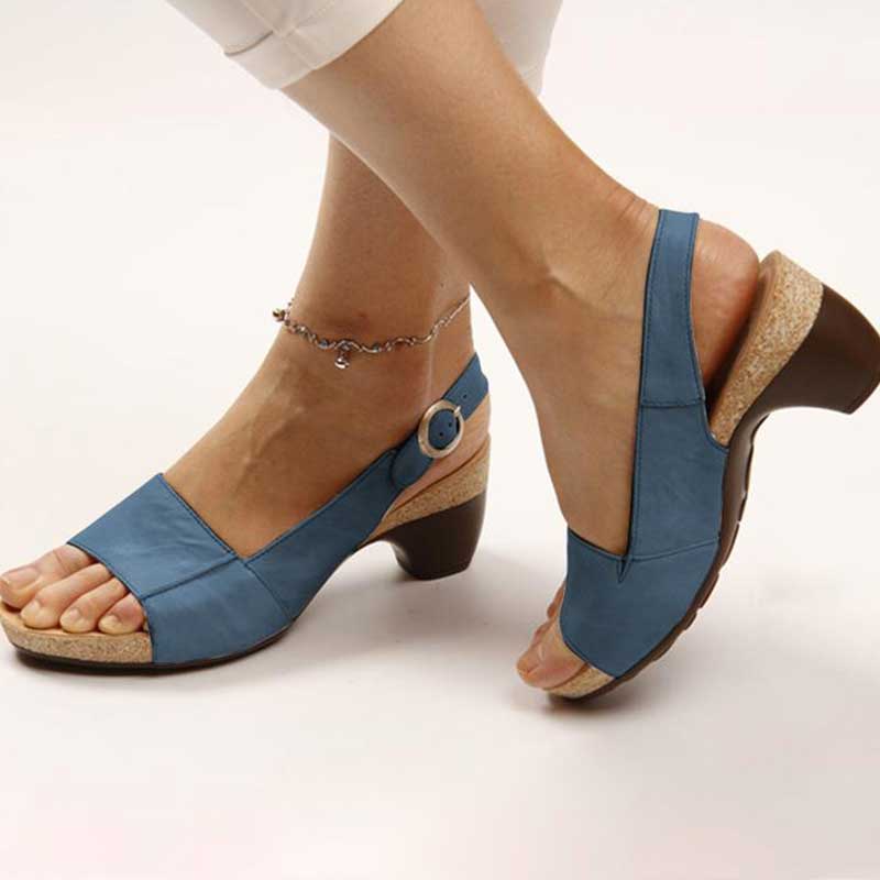 Heidi-Mode | Orthopädische Sandalen mit Absatz Stilvoller Komfort und Unterstützung - Image 5