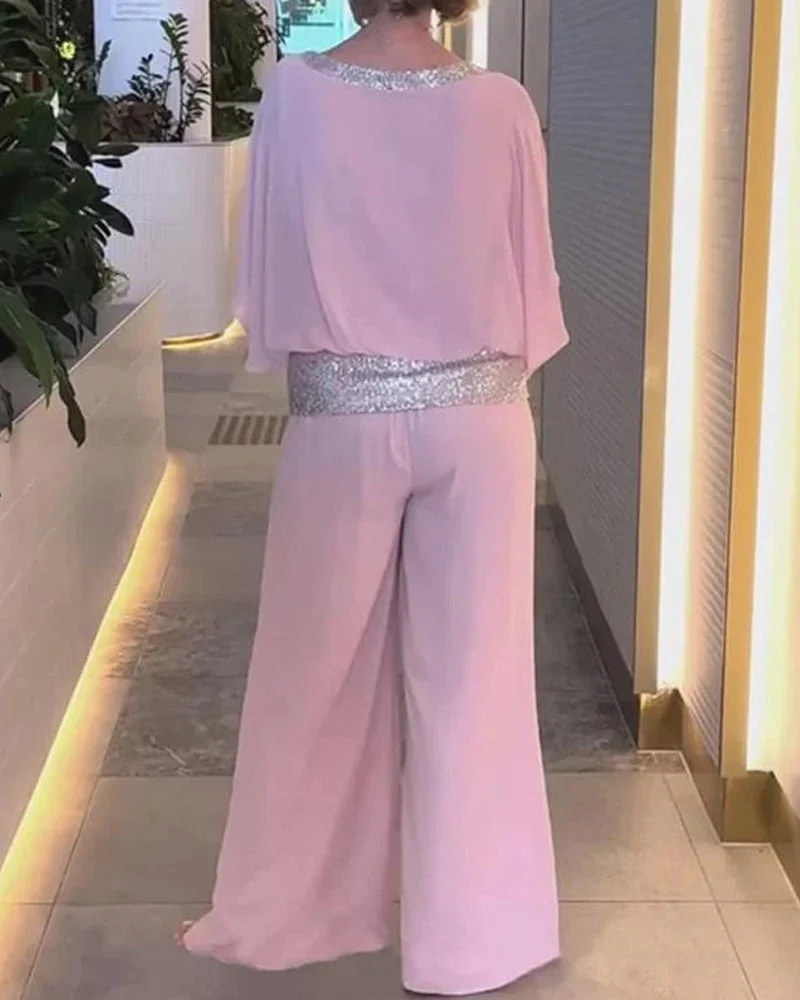 Schimmernder, stilvoller Pailletten-Jumpsuit - Image 2