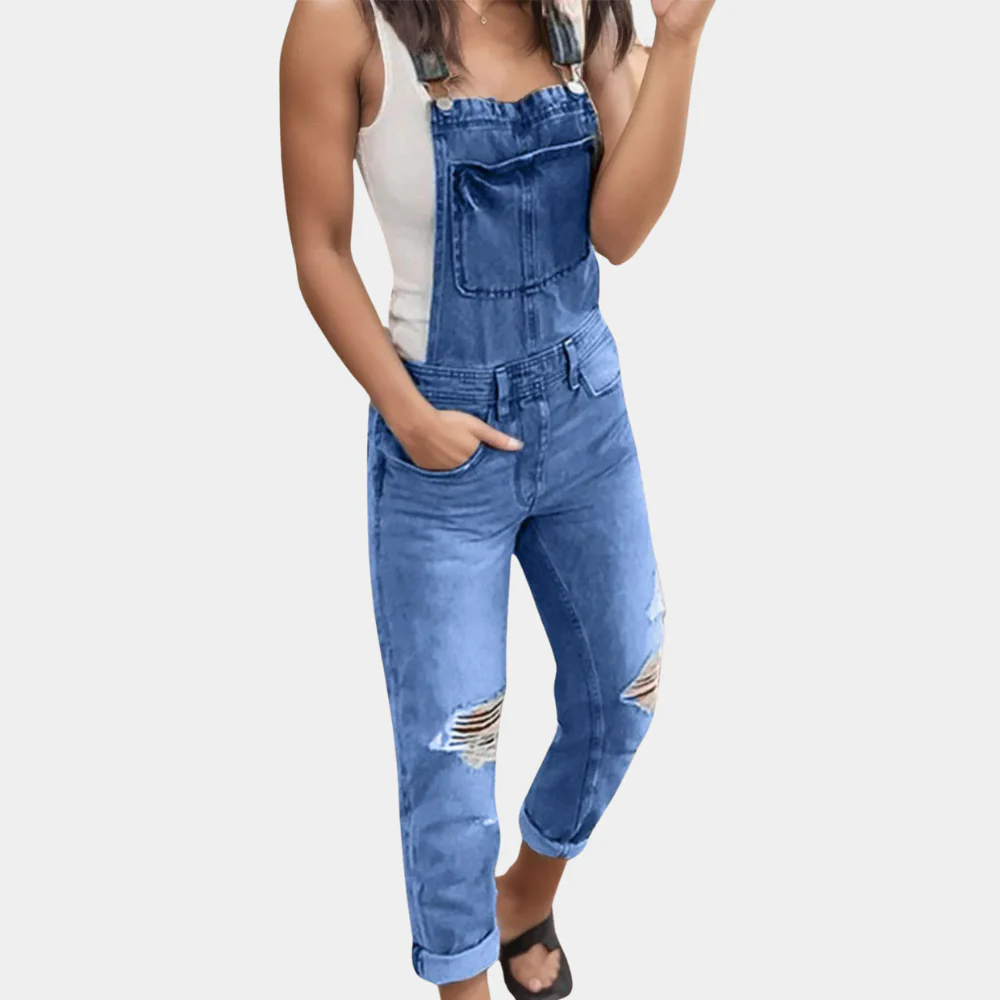 Heidi-Mode | Zerrissene Denim-Latzhose - Image 2