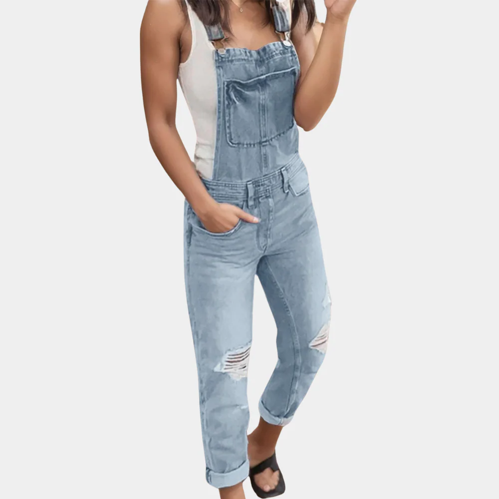 Heidi-Mode | Zerrissene Denim-Latzhose - Image 3