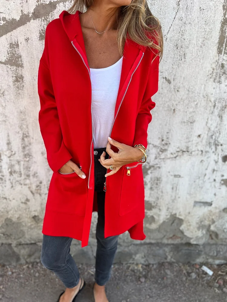 Heidi-Mode | Rundhals-Reißverschluss Langarm Freizeitjacke - Image 10