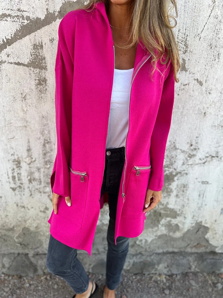 Heidi-Mode | Rundhals-Reißverschluss Langarm Freizeitjacke - Image 13