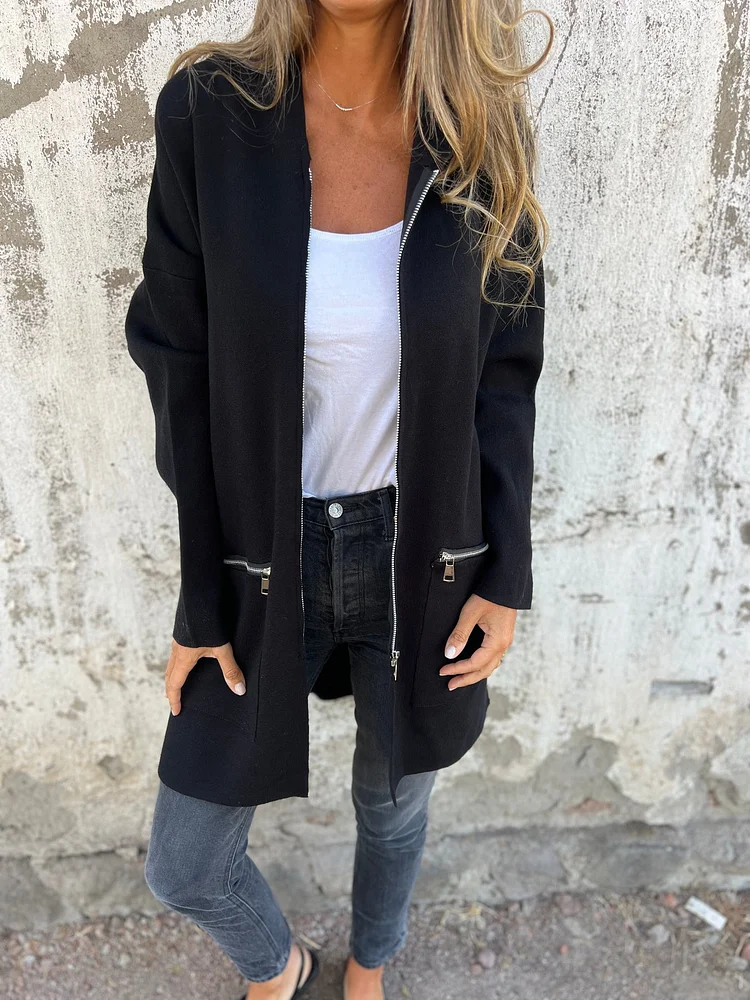 Heidi-Mode | Rundhals-Reißverschluss Langarm Freizeitjacke - Image 8