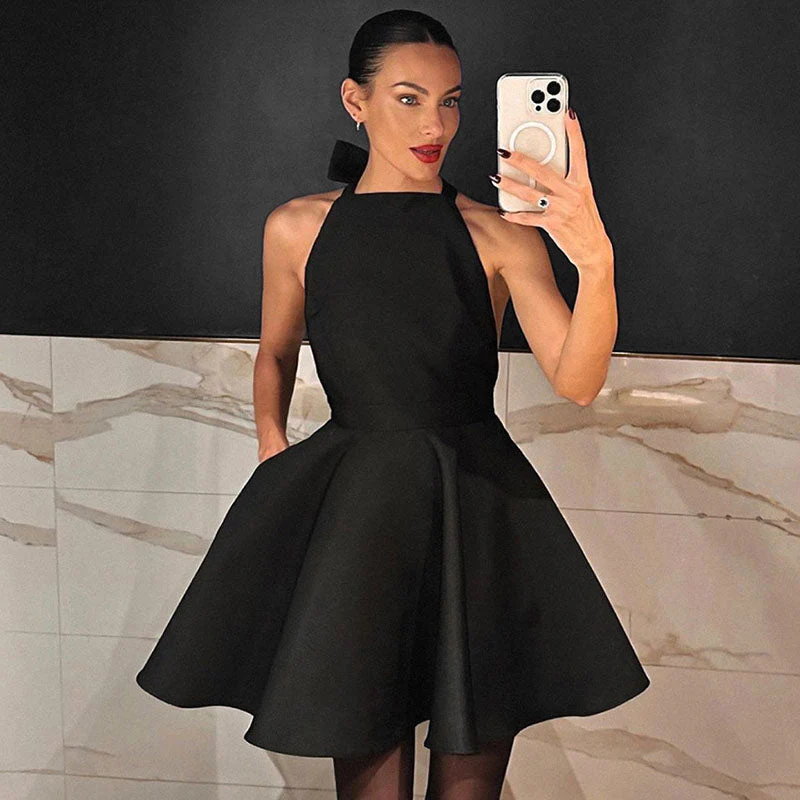 Ausgestelltes Cocktailkleid aus Satin - Image 8