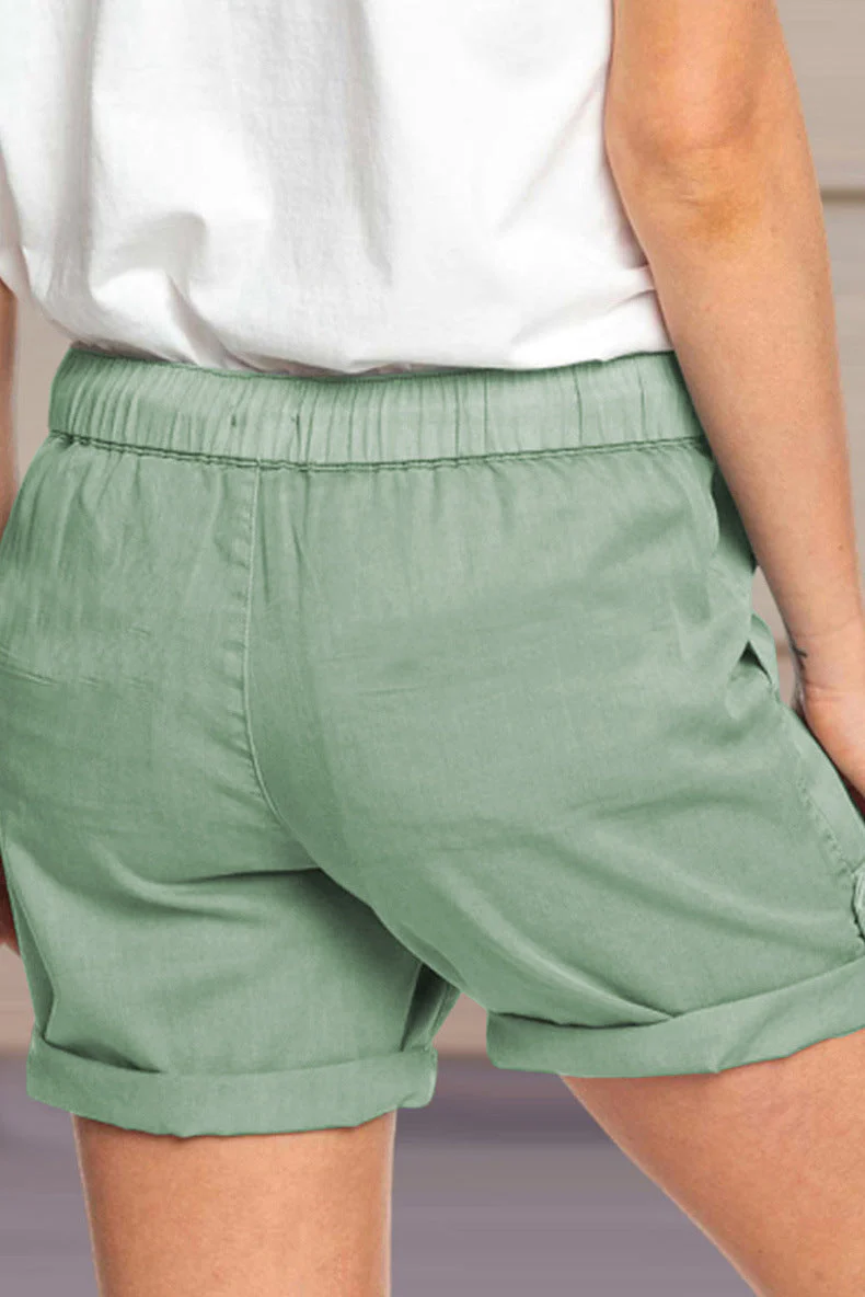 Shorts mit verstellbarem Taillenkordelzug und umgeschlagenem Saum - Image 12