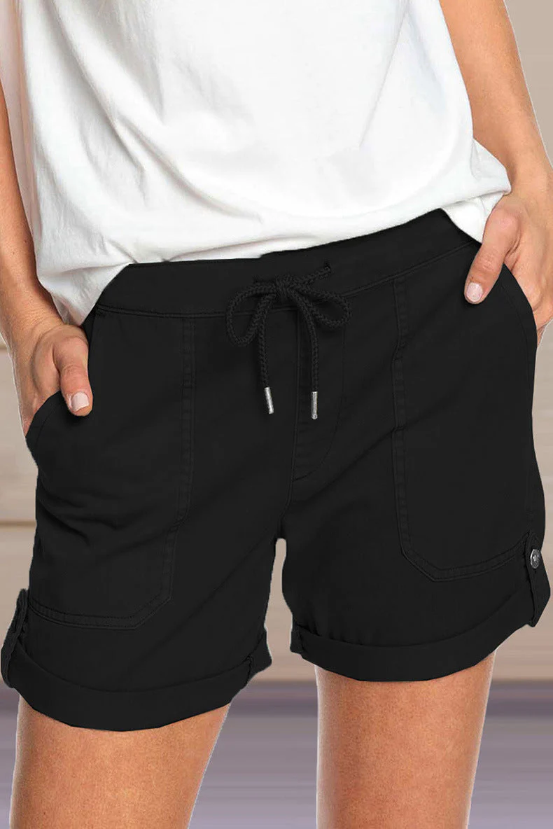 Shorts mit verstellbarem Taillenkordelzug und umgeschlagenem Saum - Image 18
