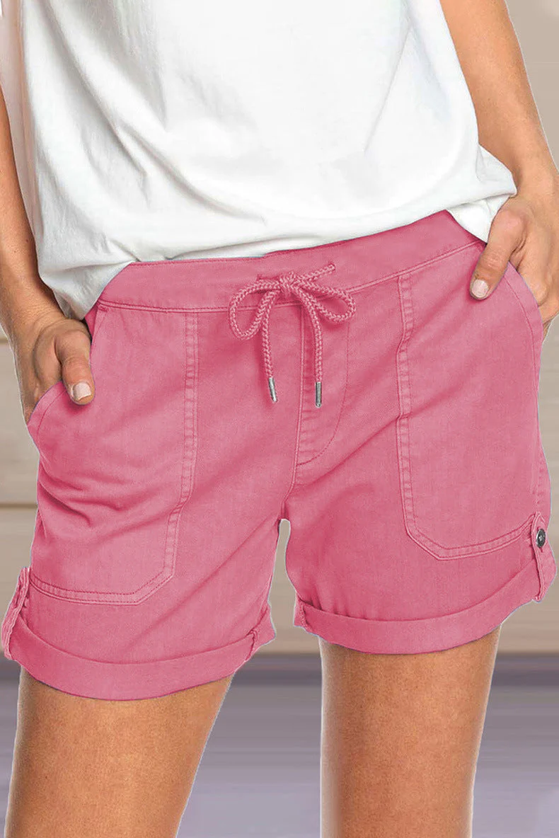 Shorts mit verstellbarem Taillenkordelzug und umgeschlagenem Saum - Image 19