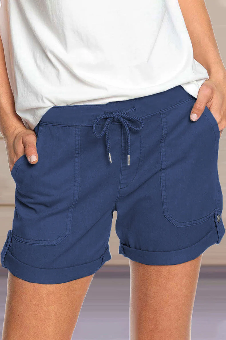 Shorts mit verstellbarem Taillenkordelzug und umgeschlagenem Saum - Image 20