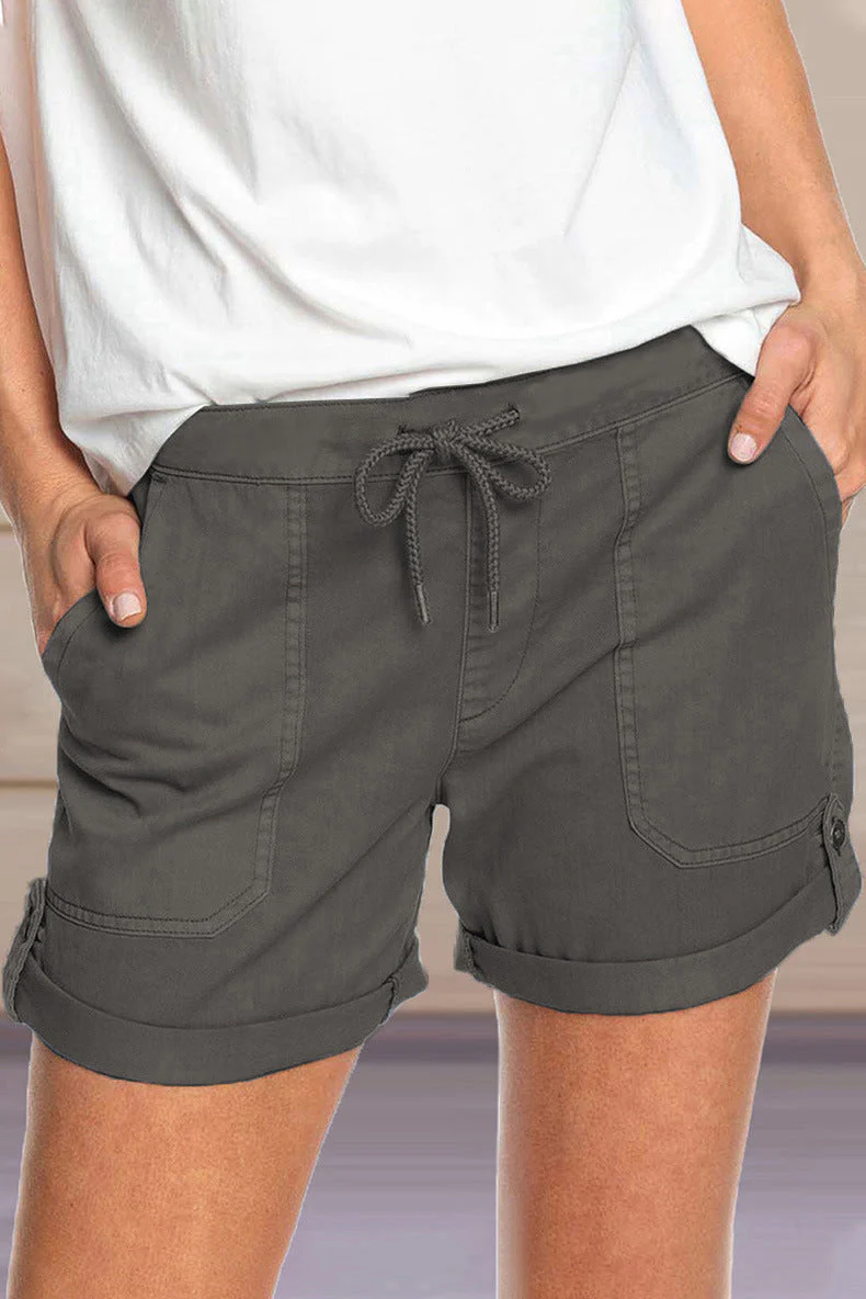 Shorts mit verstellbarem Taillenkordelzug und umgeschlagenem Saum - Image 21