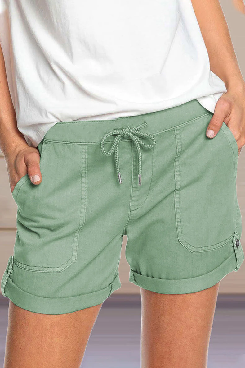 Shorts mit verstellbarem Taillenkordelzug und umgeschlagenem Saum - Image 22
