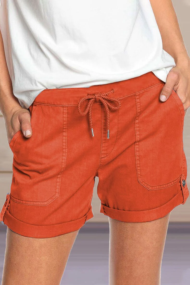 Shorts mit verstellbarem Taillenkordelzug und umgeschlagenem Saum - Image 23