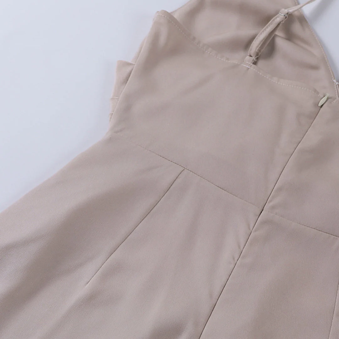 Spaghetti-Träger V-Ausschnitt Midi Kleid - Image 11