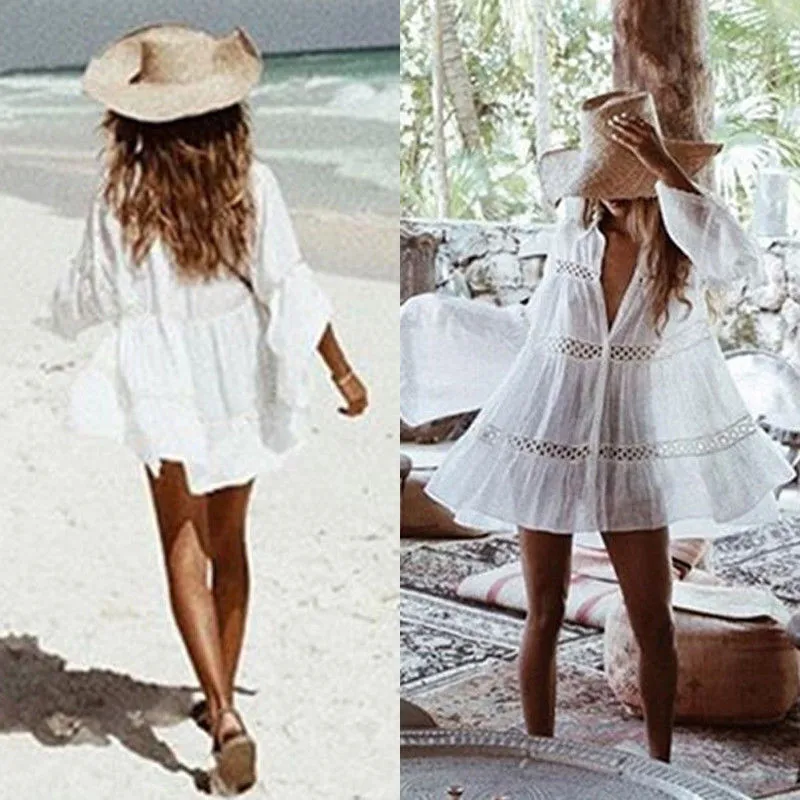Spitzen-Strandkleid als Überwurf