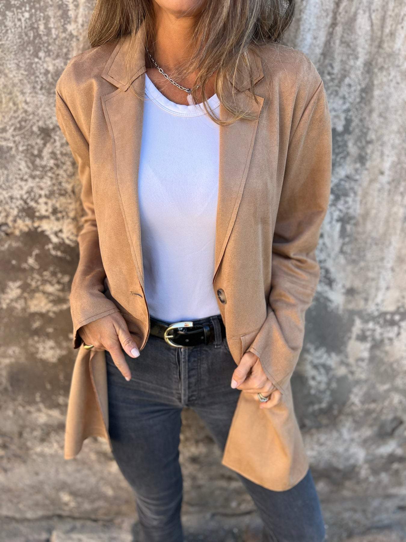 Heidi-Mode | Stylischer Wild imitat-Mantel Perfekt für Herbst/Winter