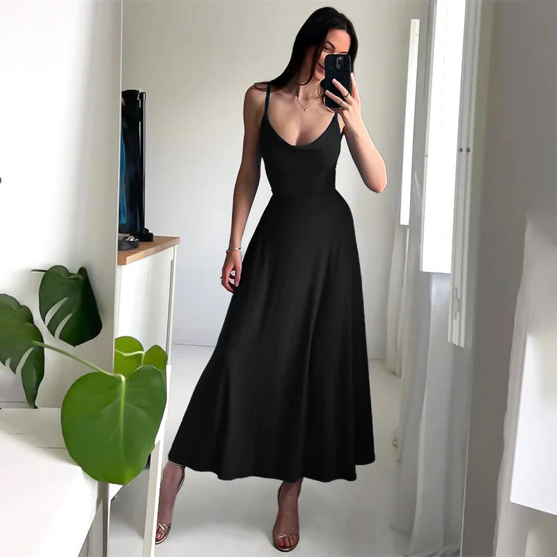 Taillierter Maxikleid mit dünnen Trägern - Image 4