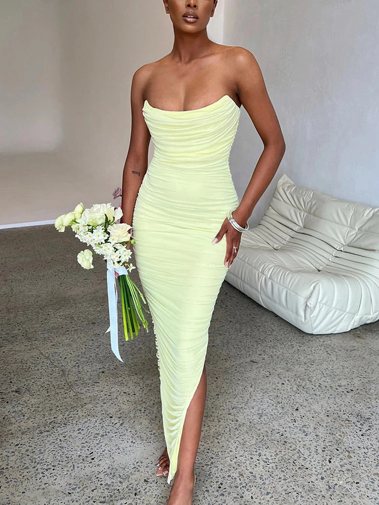 Trägerloses Maxi Kleid - Image 2