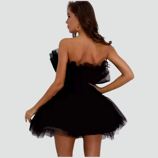 Trägerloses Tüllkleid mit mehrlagigem Rock - Image 2