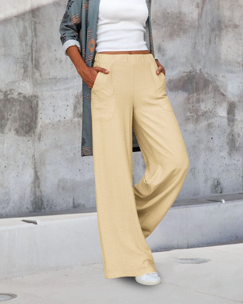 weiche lässige weite Hose mit elastischem Taillenbund und Taschen - Image 6