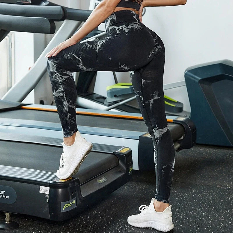 Heidi-Mode | Yogahose mit Marmorierung und Batikmuster