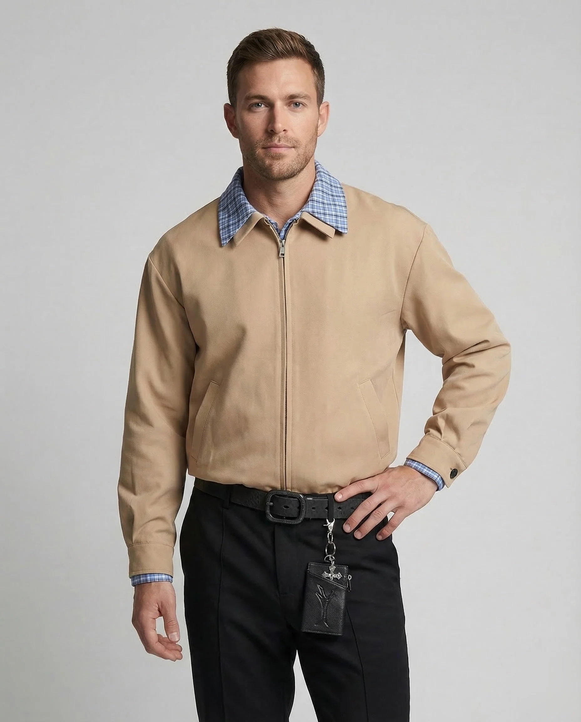 Herren Harrington-Übergangsjacke Karokragen - Image 2
