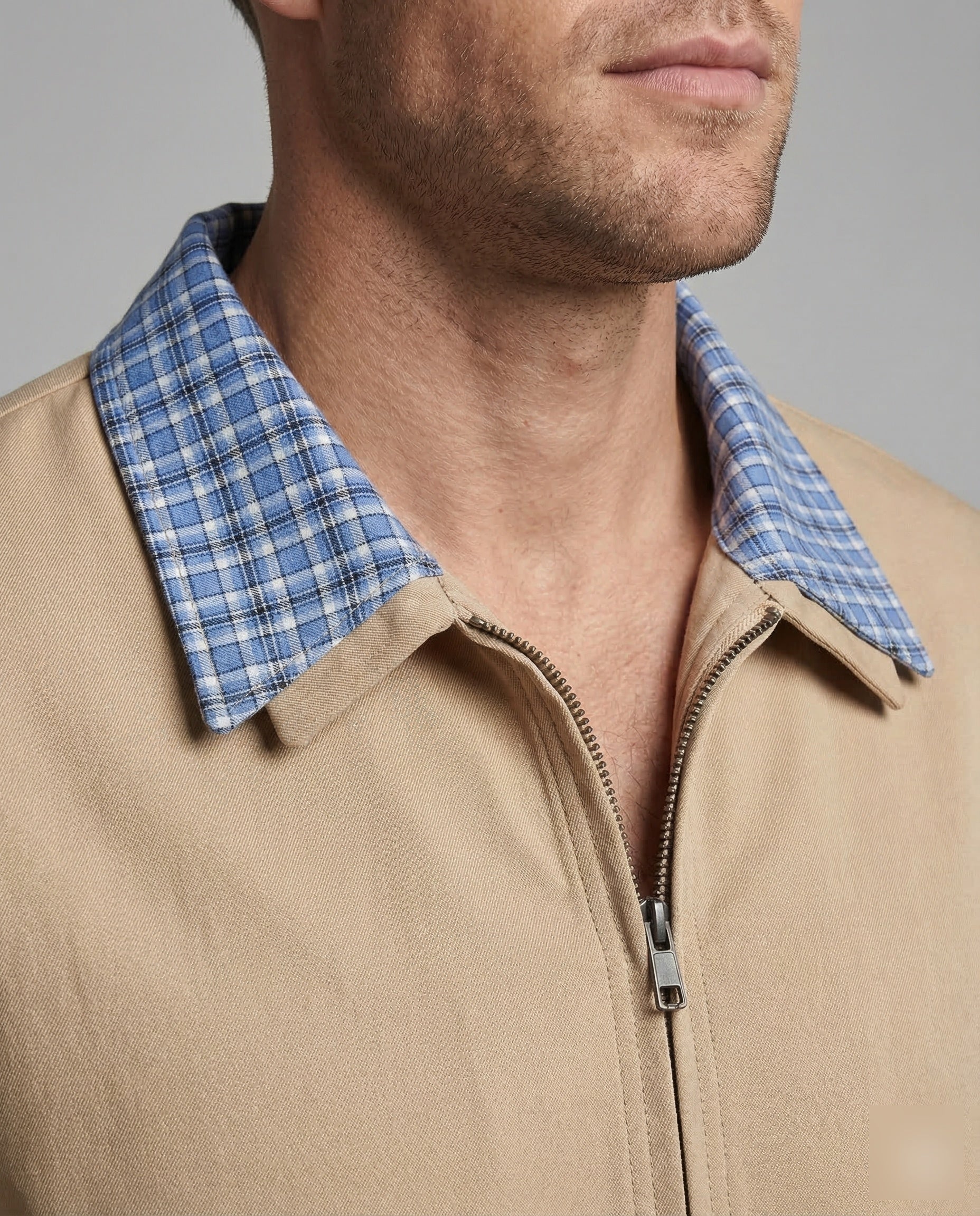 Herren Harrington-Übergangsjacke Karokragen - Image 3