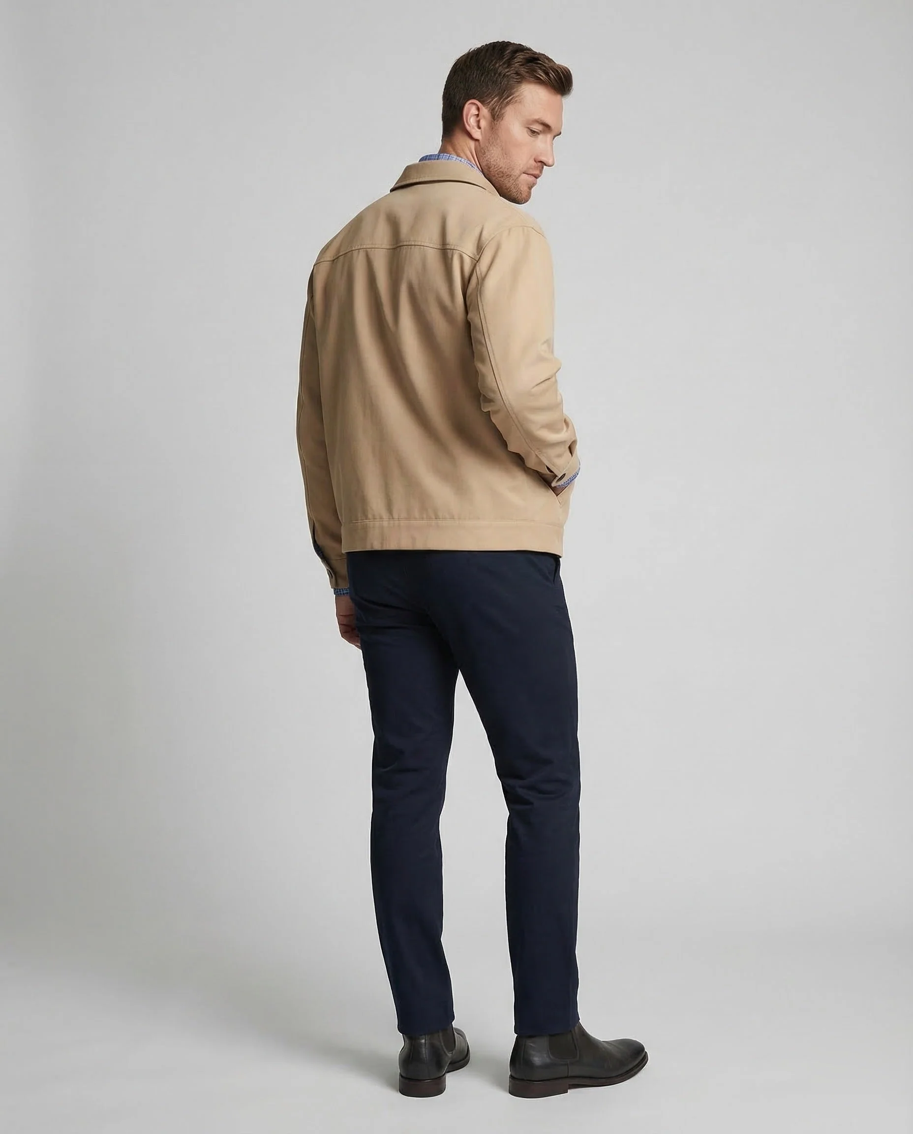 Herren Harrington-Übergangsjacke Karokragen - Image 4
