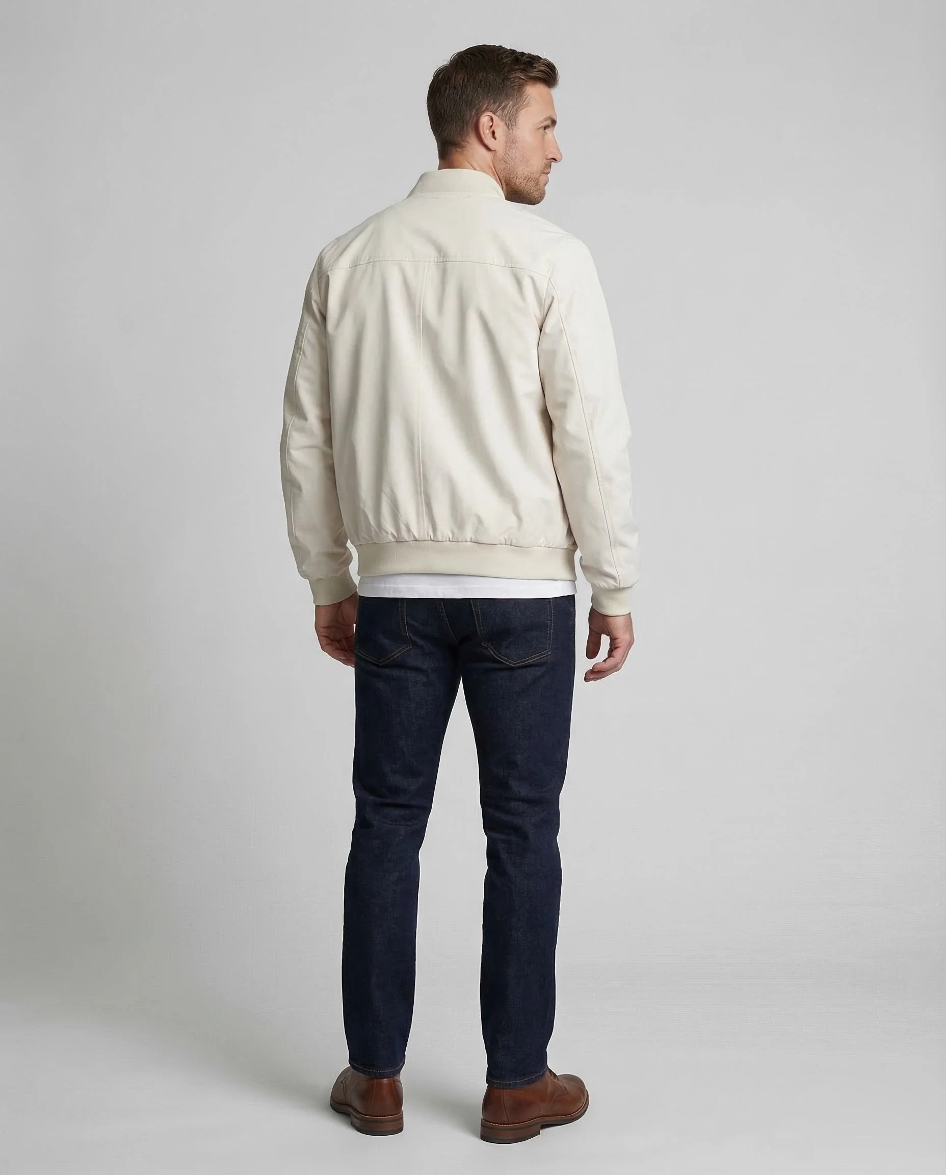 Herren Leichter Blouson Gerippter Stehkragen - Image 4
