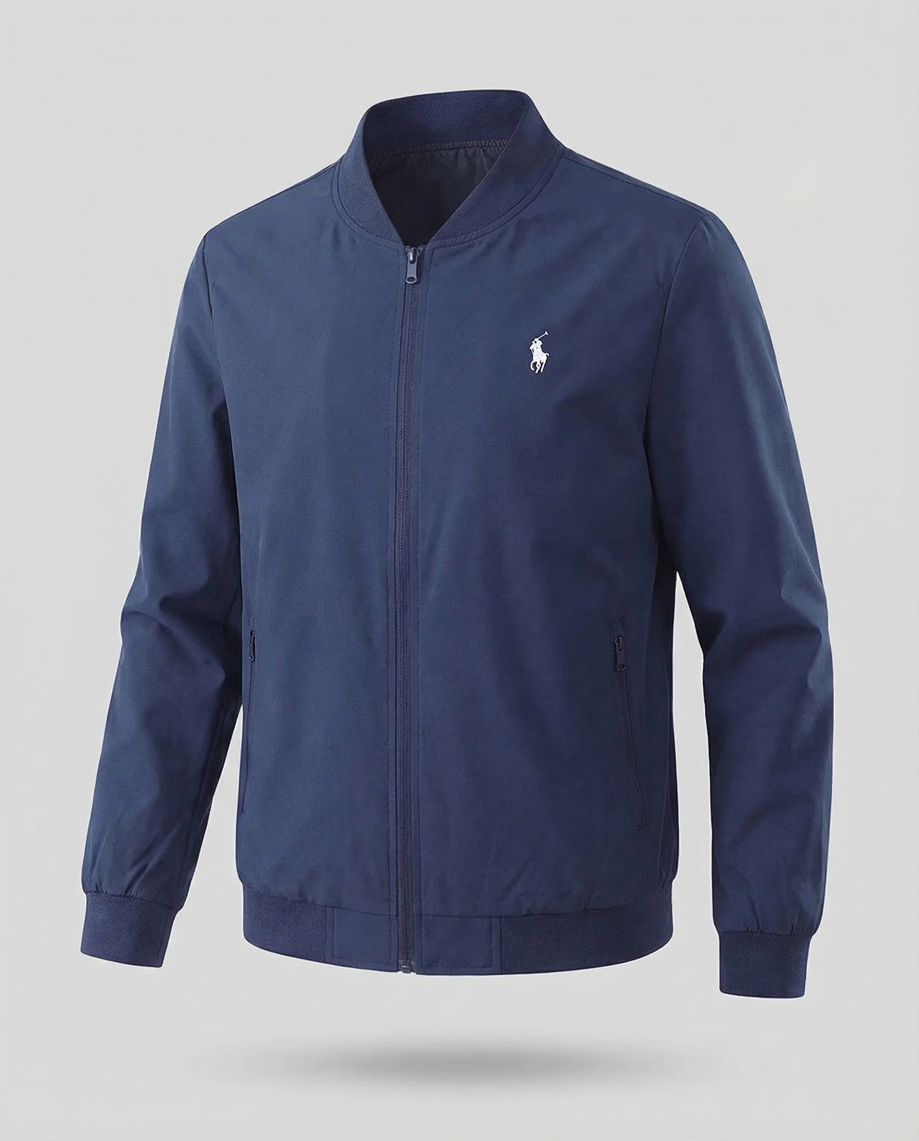 Herren Leichter Blouson Gerippter Stehkragen - Image 5
