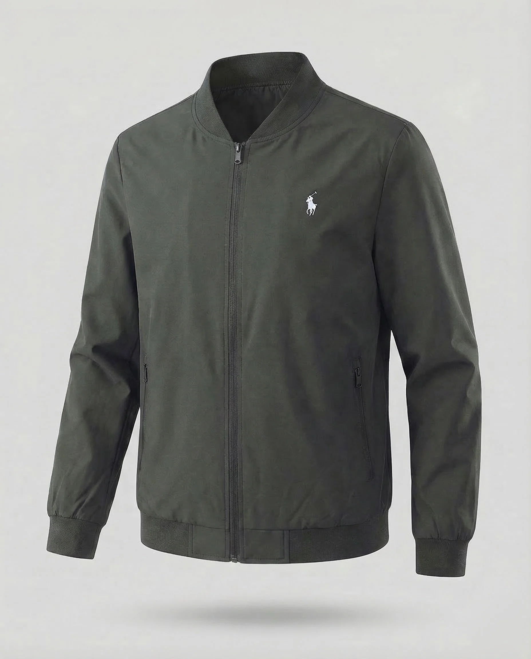 Herren Leichter Blouson Gerippter Stehkragen - Image 8