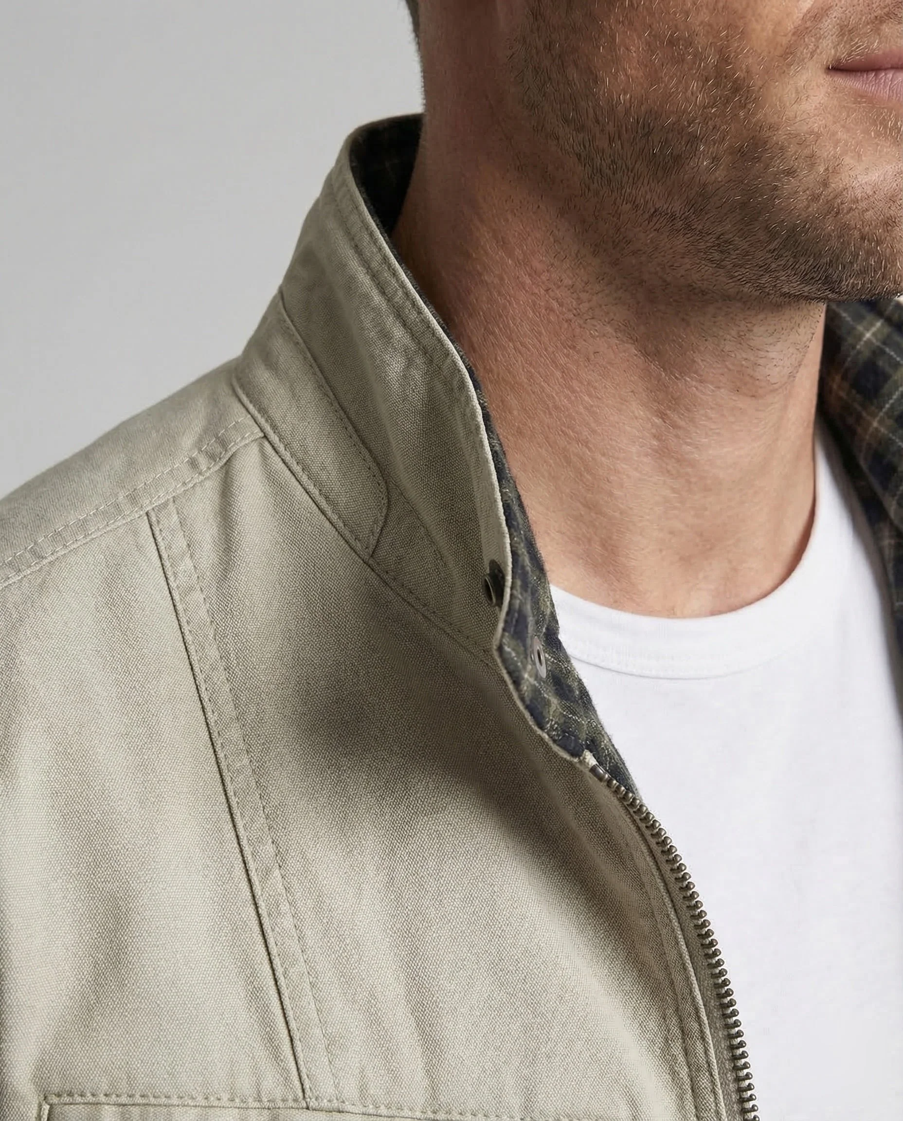 Herren Canvas-Feldjacke Kariertes Futter - Image 3